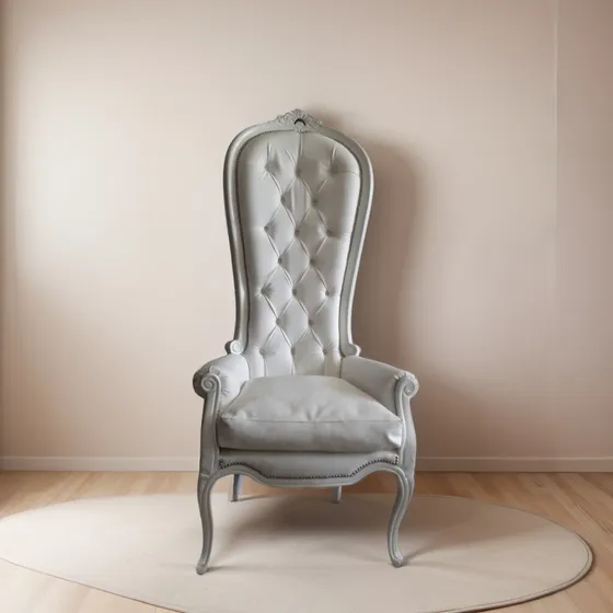 Sillón Adrideco Premium Colonial Alto Cuero Sintético Blanco