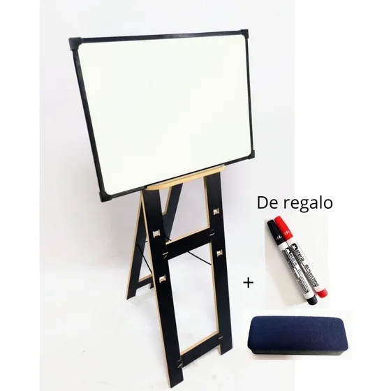 Atril Totalmente Estable + Pizarra 80x120cm Negro 