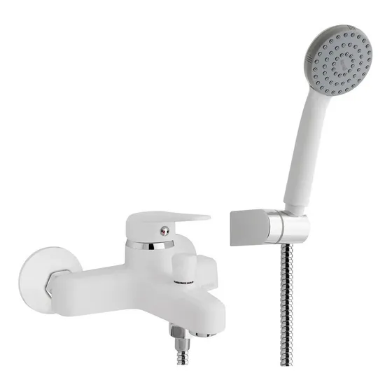 Monomando Llave Grifo Para Tina Ducha Modelo Padova Stretto Color Blanco