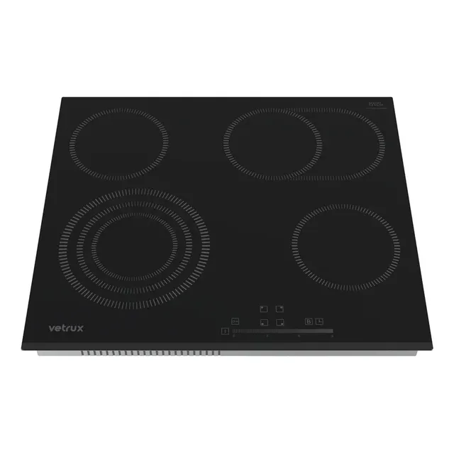 Tope De Cocina Eléctrico 4h 60cm Prestige Pro Negro Vetrux