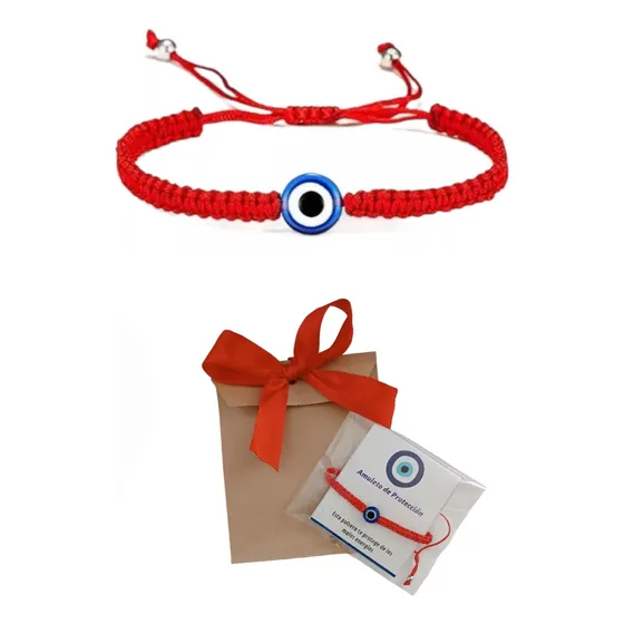 Pulsera Protección Amuleto Poderoso Con Hilo Rojo Ojo Turco