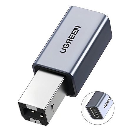 Ugreen Adaptador Impressora Usb C Fêmea P/ Usb B Macho Cinza Ugreen Adaptador Impressora Usb C Fêmea P/ Usb B Macho Cinza