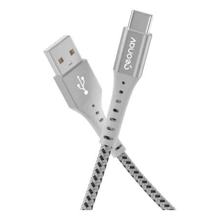 Cabo Usb-a Para Usb-c 1,2m Nylon Trançado Branco Geonav