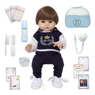 Boneco Cegonha Reborn Dolls Xodó Azul Boneco Cegonha Reborn Dolls Xodó Azul