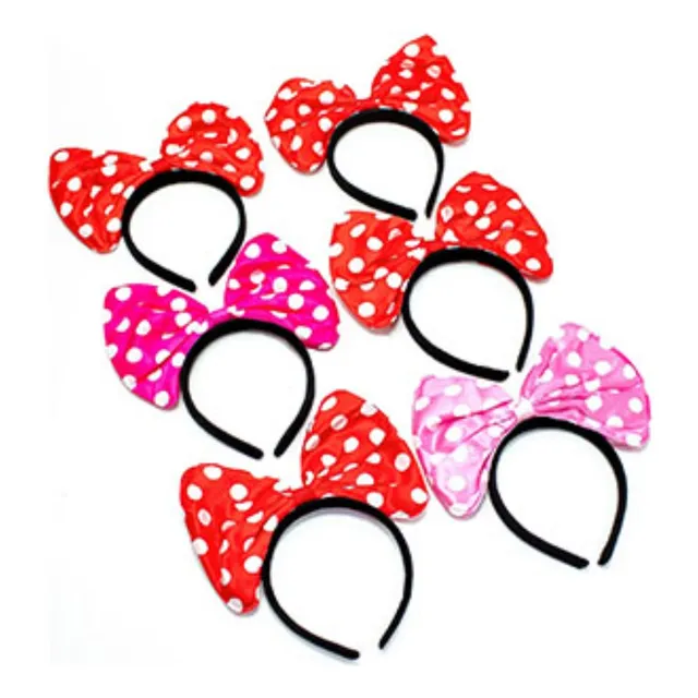 12 Cintillo Diadema Para Fiestas Y Disfraz Tipo Minnie Polka