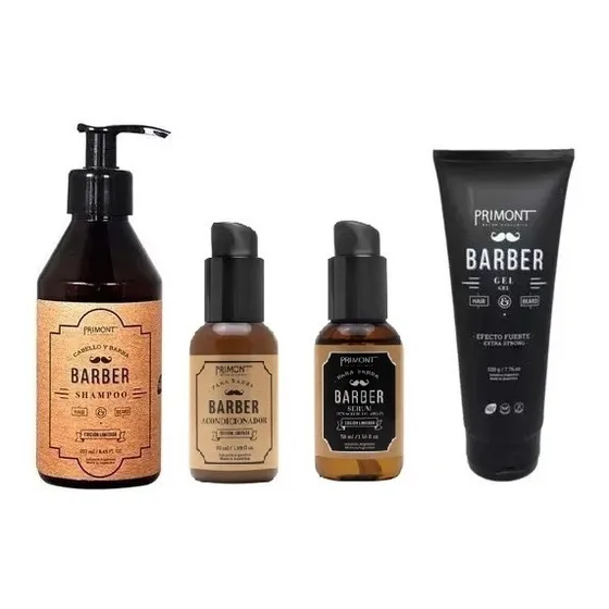 Balsamo Para Barba Shampoo Gel Aceite Primont Barber X 4