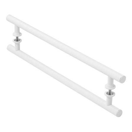 Puxador Branco Para Porta De Vidro Madeira Pivotante 50cm Puxador Branco Para Porta De Vidro Madeira Pivotante 50cm