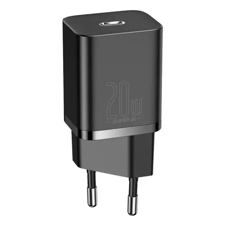 Carregador De Celular De Parede Baseus 20w Usb Tipo C Preto