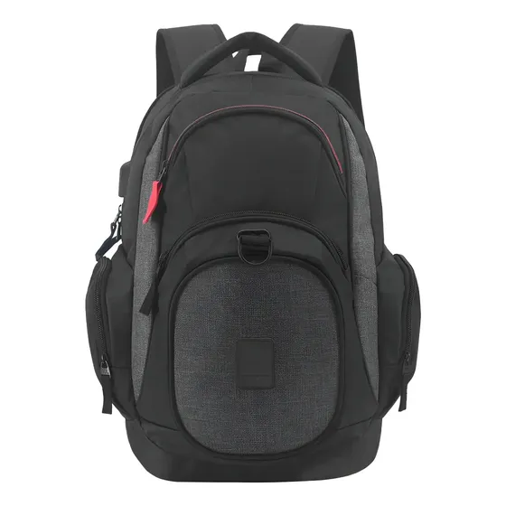 Mochila Wilson 65.an003 Porta Notebook Con Puerto Usb Urbana Ejecutiva Oficina Deportiva Escolar Reforzada Color Negro Liso