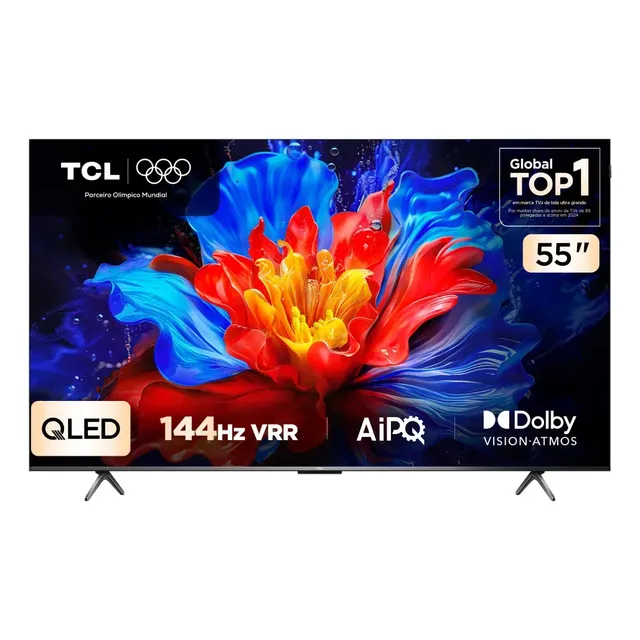 Smart TV TCL 55 Polegadas QLED 4K P8K 144Hz HDR10+ Dolby Atmos Vision 55P8K