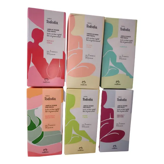 Kit Com 6 Caixas De Sabonete Natura Tododia Sortidos 90g Cad