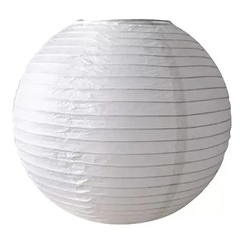 Pantalla De Papel Forma De Globo Lampara China Blanca 20 Cm 