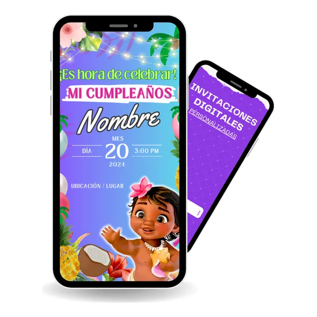 Tarjeta Digital De Cumpleaños Moana Bebé