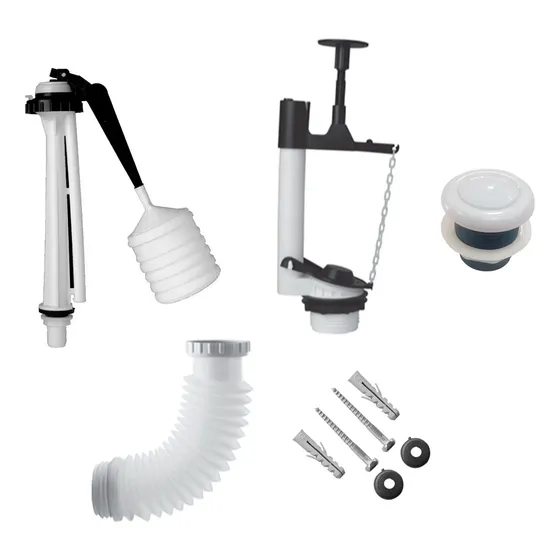 Kit Dealer Descarga Mochila Inodoro + Entrada + Boton + Apoy