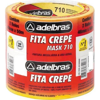 10 X Rolos De Fita Crepe Larga Branca 48mm X 50m - Adelbras 10 X Rolos De Fita Crepe Larga Branca 48mm X 50m - Adelbras