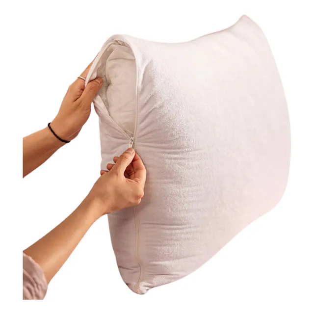 2 Pack Fundas De Almohada Impermeables Con Cierre King Size Color Blanco