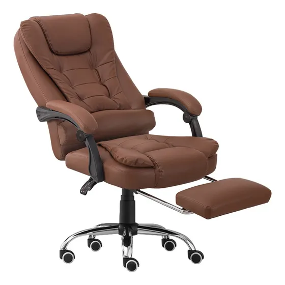 Cadeira Presidente Python Fly Giratória Reclinável Couro Sintético Marrom