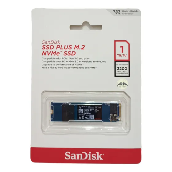 Sandisk Ssd 1 Tb Plus M.2 Nvme Sdssda3n-1t00-g26 Pcie Gen 3