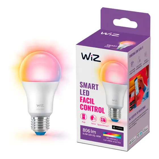 Lampara Led Inteligente Wiz Wifi Smart Color A60 8.5w Rgb