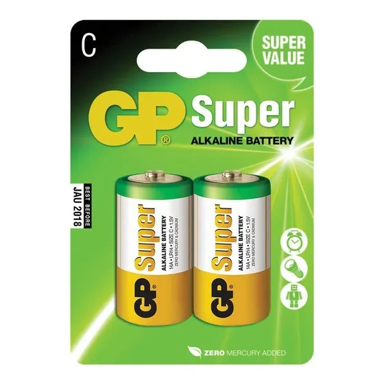 Pilha Alcalina C Média 1.5v Gp Batteries C/ 2 Unidades