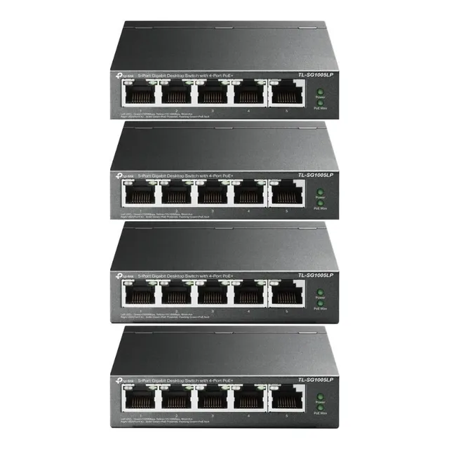 4 Switches Tp-link Tl-sg1005lp 5ptos Rj45 /v No Administrabl