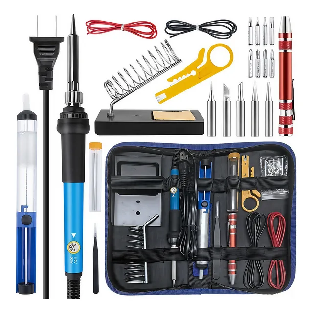 REMATE Kit De Cautines para Soldar Eléctrico De Temperatura Regulable C/herramientas, Puntas