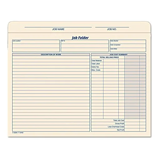 Job Folder File Jackets, 11.75 X 9.5 Pulgadas, Manila, ...