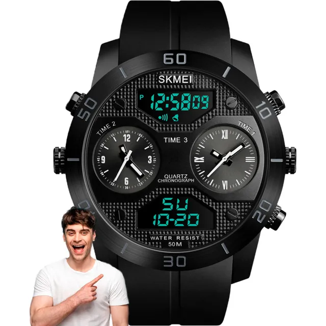 Reloj Skmei 1355 Deporte 3 En 1 Cronómetro Acuático Original