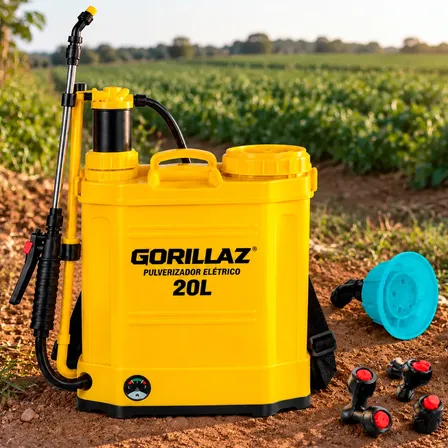 Bomba Pulverizador Costal Portátil 20l A Bateria Agrícola Amarelo