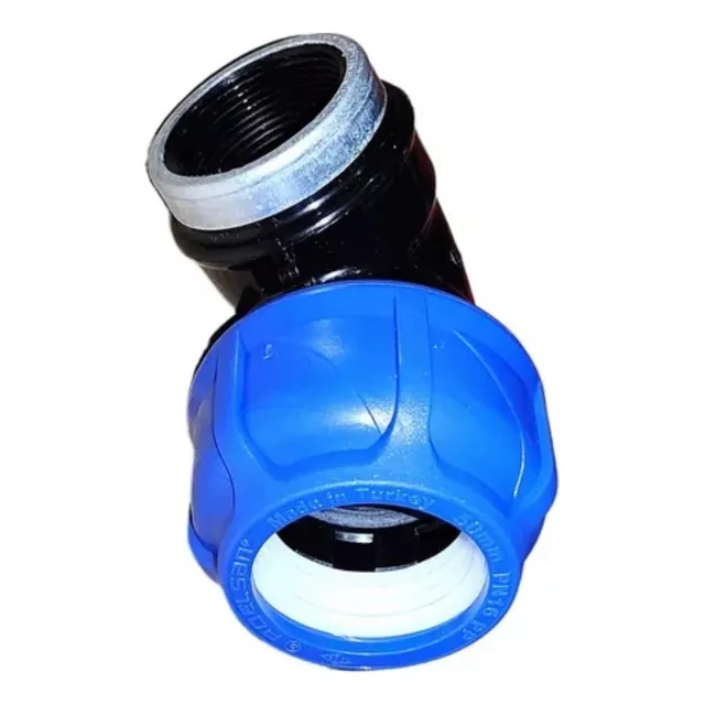 Codo Riego 50 Mm 1 1/2 PuLG Tubería Rosca Npt Manguera Pead