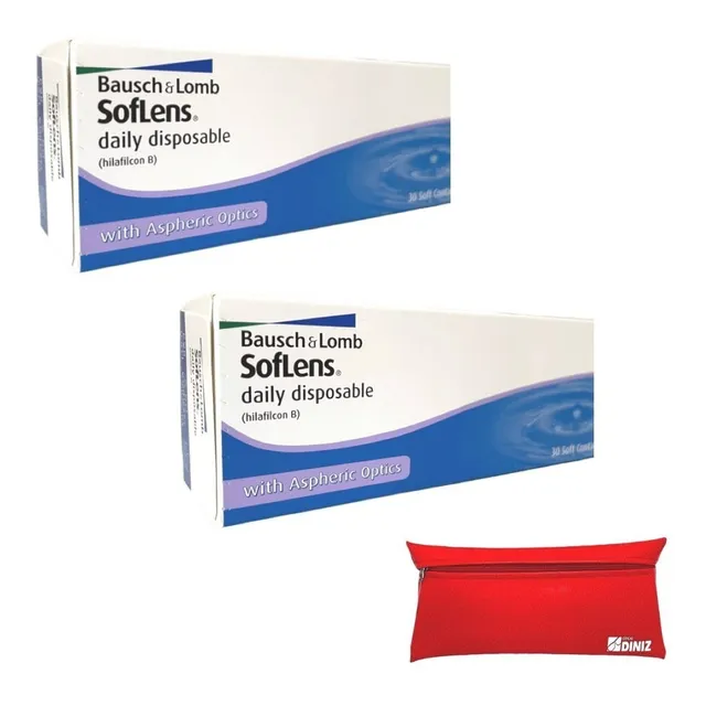 2 Caixas Lente De Contato Soflens Daily Com Grau + Brinde