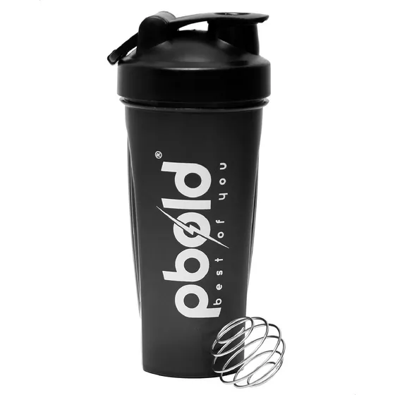 Shaker Termo Botella Vaso Mezclador Blender Bottle Protein Creatina Amino Suplementos Proteinas Porta Gimnasio Gym Fitness Pbold Negro