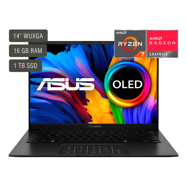 Notebook Asus Zenbook 14'' Oled Ryzen 7 16gb 1tb Win11 - -sd