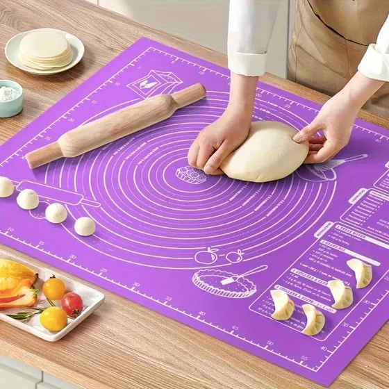 Manta De Silicona Antideslizante Para Amasar Y Repostería Purple