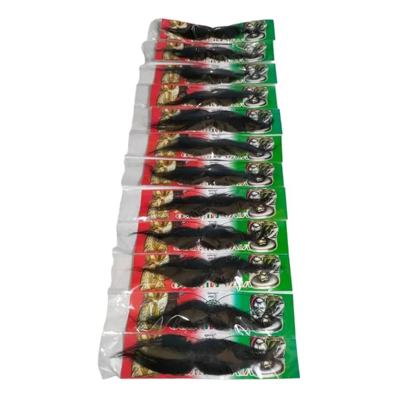 24 Bigotes Negros Postizos Mostacho Mexicano Disfraz