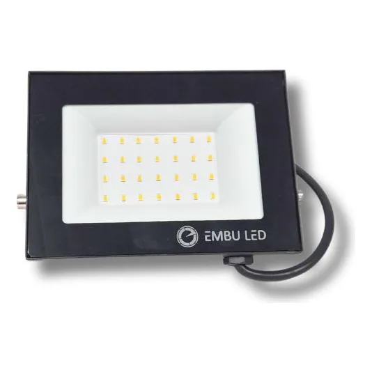 Refletor Led 50w 3000k Slim Ip67 Embu Led Cor da carcaça Preto Cor da luz Branco-quente 127/220V