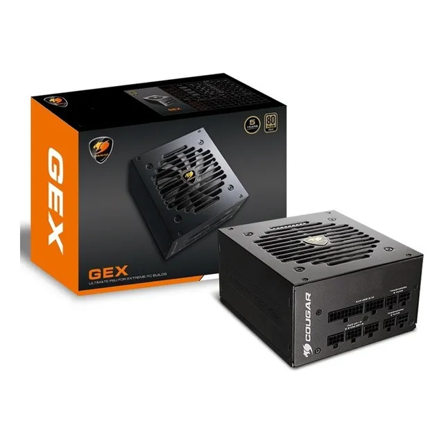 Fuente Gamer Cougar Gex750 750w 80 Plus Gold Modular Color Negro
