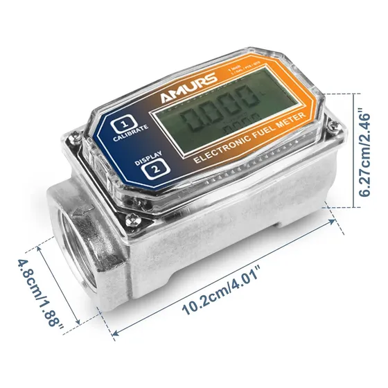 Medidor De Flujo Digital 1 Pulgada Agua Combustible Acero In