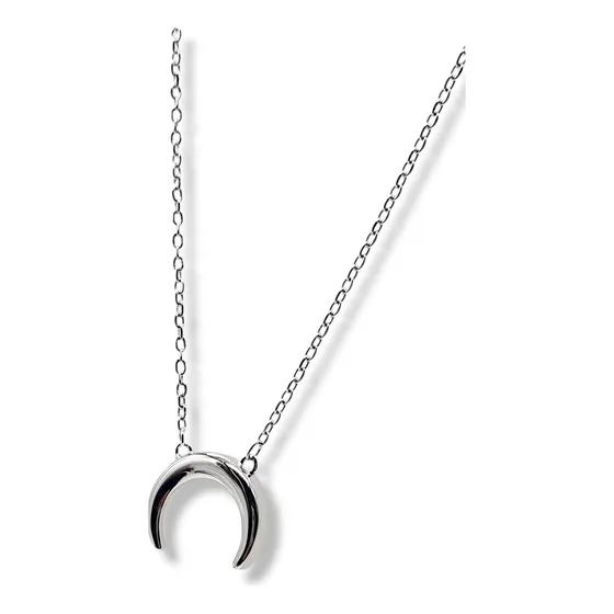Cadena  Dije Luna Invertida Plata 925