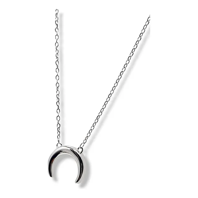 Cadena  Dije Luna Invertida Plata 925