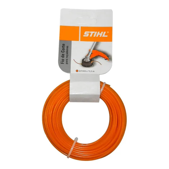 Fio De Corte Nylon Stihl 2,4mm 15,3 Metros Roçadeira Fs-120 Cor Laranja