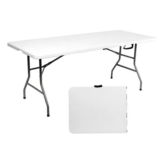 Mesa de exterior Swiss Armor Plegable de plástico/acero color blanco