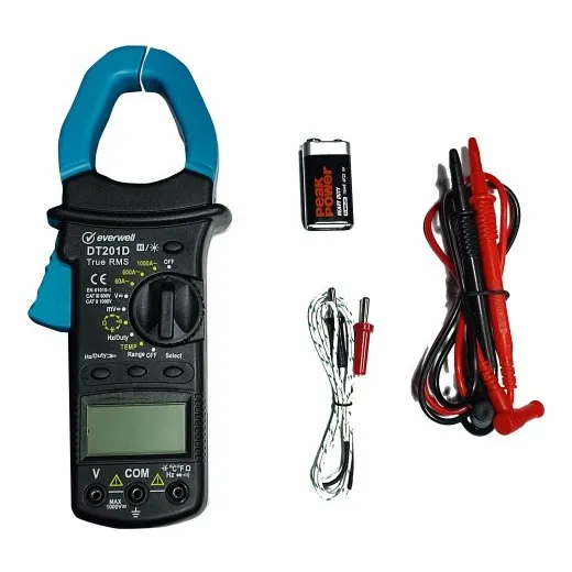 Pinza Amperimetrica Con Capacitometro Everwell Dt201d