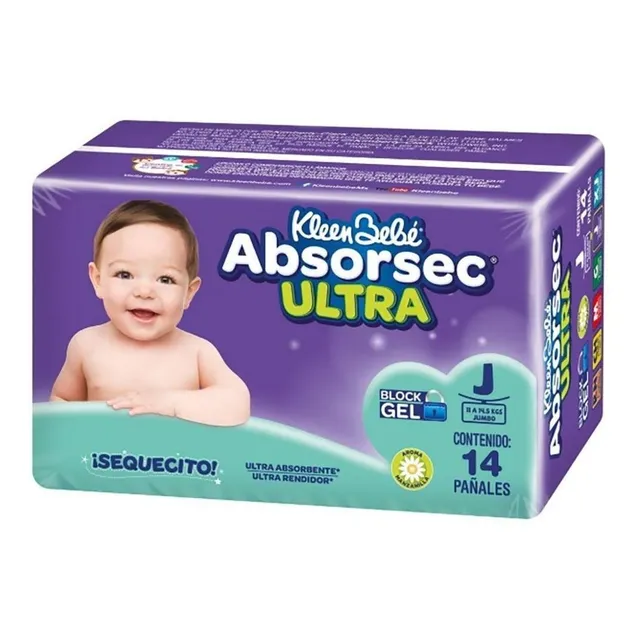 Pañales Kleenbebe Absorsec Unisex Jumbo 14 Piezas Etapa 5