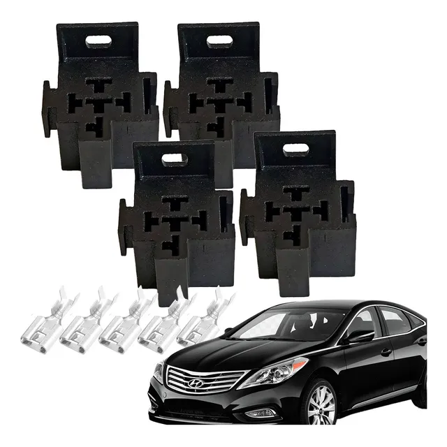 05 Bases Soquete Porta Rele 5/4 Pinos 40 Amp Montável