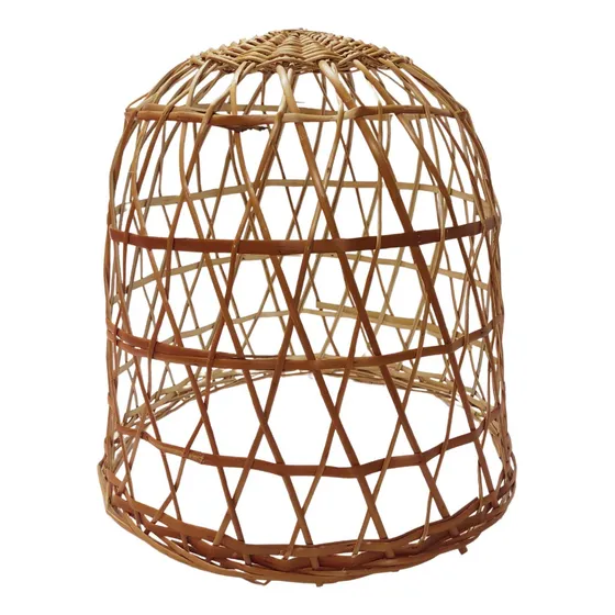 Colgante Mimbre Cruzado 40x40 Jaula De Techo Deco Ambientes Marrón