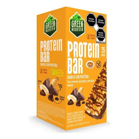 Green Mountain Protein Bar 35 Pzs De 40 Gr C/u Caja De 1.4kg