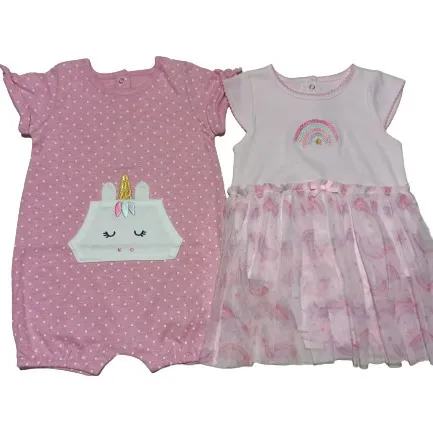 Conjunto Braga Y Vestido Bebe Niña T 18 Meses Rosado Nuevo