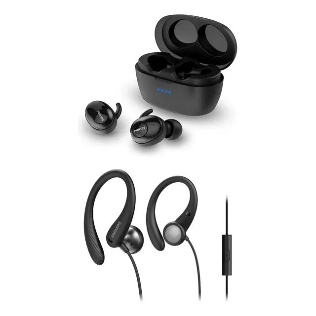 Combo Auriculares Philips Tat3215bk/00 + Taa1105bk