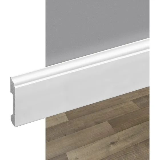 Zocalo Pvc Eps Curves 2340 8cm Atrim Blanco Antihumedad Mate